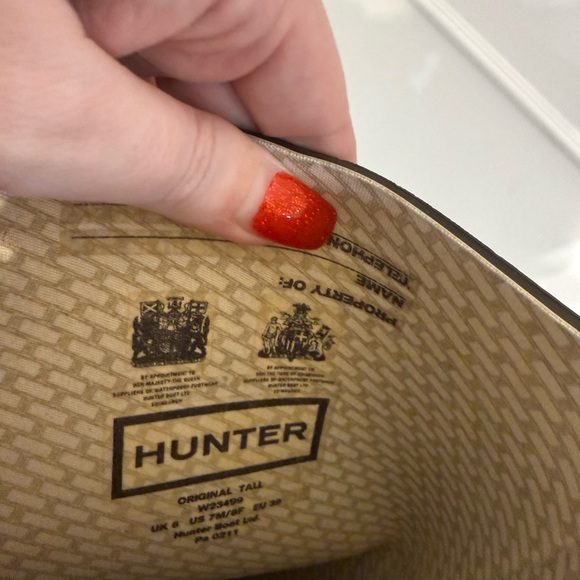 Hunter Dark Olive Green with Fleece Liner Socks Size 8 - Picture 6 of 8